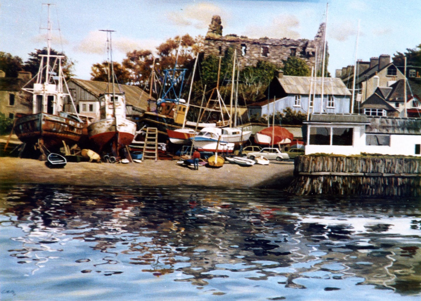 The Balitmore Boat yard 1987 Oil on Panel 22 x 30